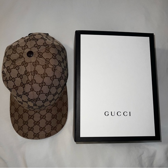 Gucci ORIGINAL GG CANVAS BASEBALL HAT WITH WEB - Picture 4 of 16